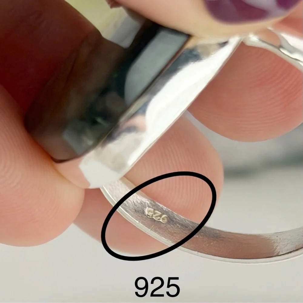 Pure Sterling Silver 925 Purple Labradorite Ring Size 8 1/2 8.5 Colorful New - Picture 9 of 12